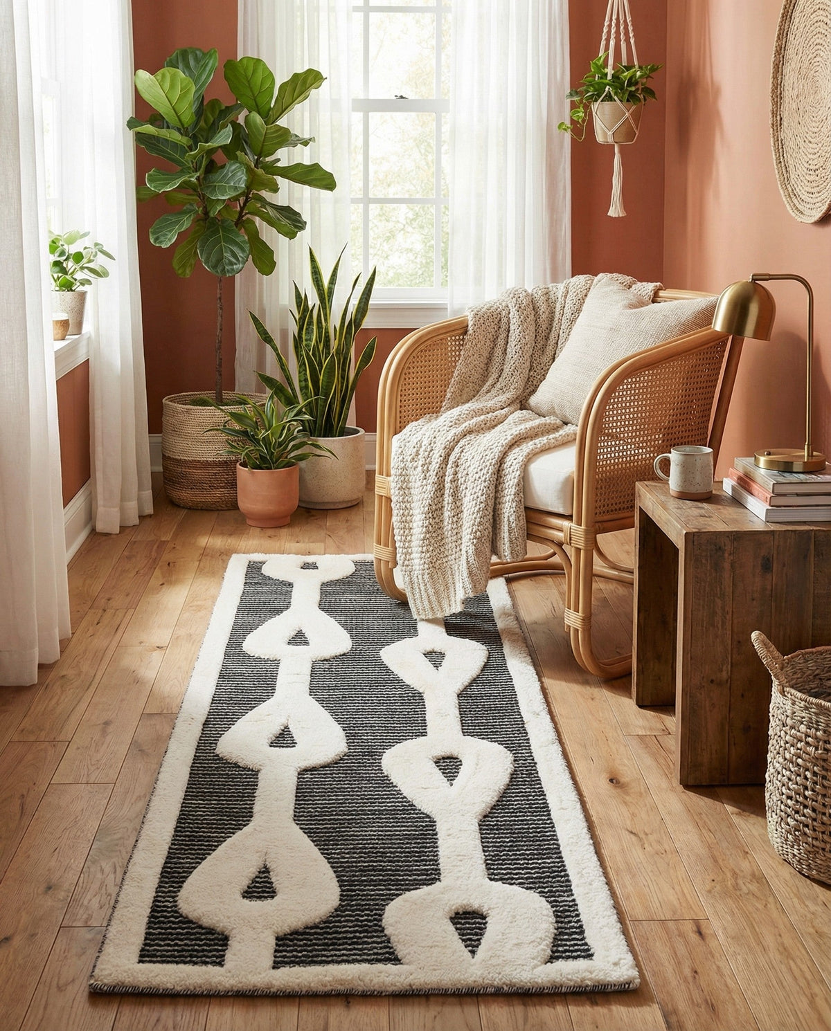 Monochrome Collection Area Rug -  Marble Runner Gray  lifestyle 83