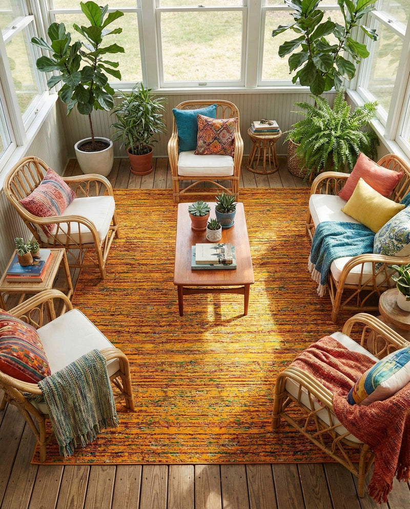 Caribbean Cove Collection Area Rug -  Lucia Rectangle Yellow  lifestyle 28