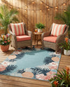 Seaside Blooms Collection Area Rug - Haven Rectangle Blue  lifestyle 16