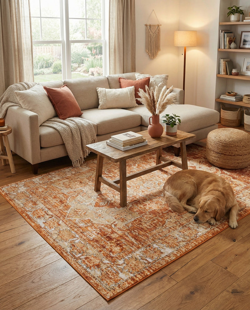 Savannah Soiree Collection Area Rug -  Everglade (Rust Red) Rectangle Rust Red  lifestyle 9