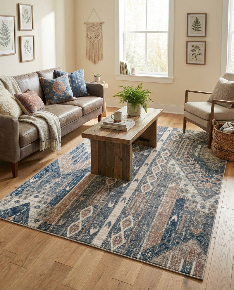 Cascade Range Collection Area Rug - Hood (Navy Blue) Rectangle Navy Blue  lifestyle 26