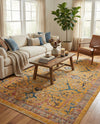 Seville Stripes Collection Area Rug -  Malaga (Yellow) Rectangle Yellow  lifestyle 5