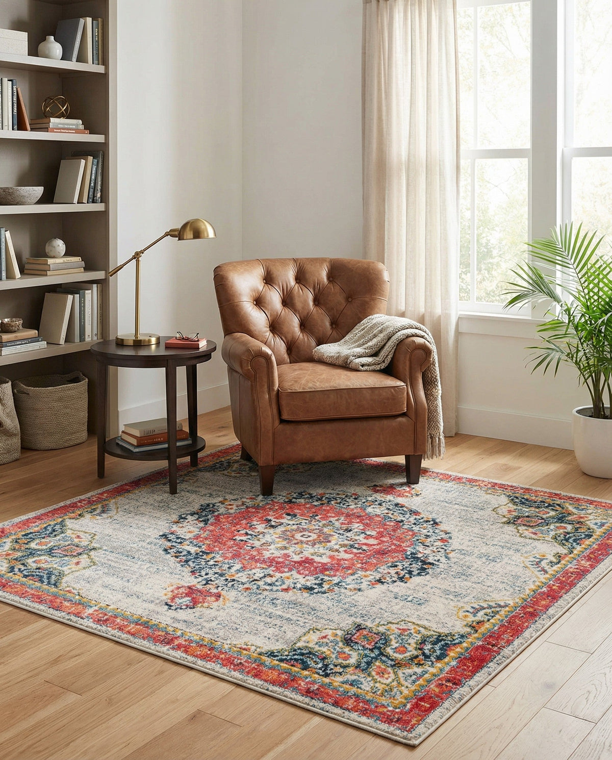 Brighton Terrace Collection Area Rug - Hove (Ivory) Square Ivory  lifestyle 80