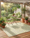 Seaside Stripes Collection Area Rug - Cabana (Green) Square Green  lifestyle 54