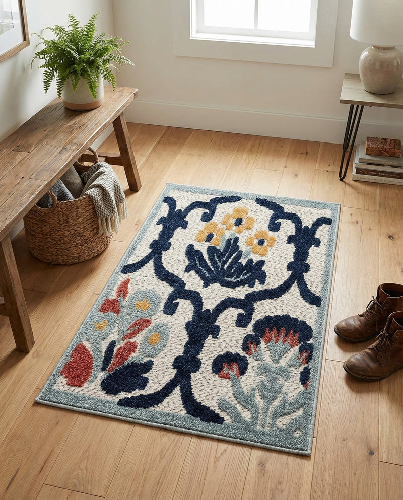 Caribbean Terrace Collection Area Rug -  Dominica Rectangle Ivory  lifestyle 12