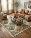 Coastal Terrace Collection Area Rug -  Sandbar Square Ivory  lifestyle 75