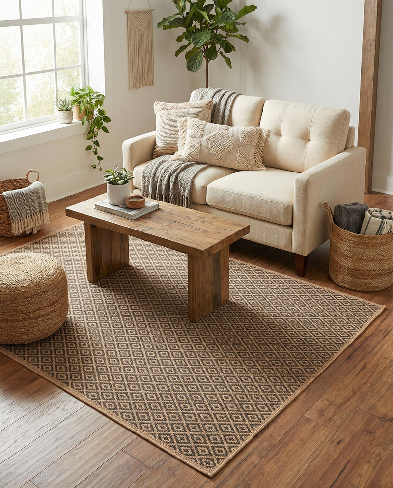 Sahara Sands Collection Area Rug -  Amarna Rectangle Natural and Brown  lifestyle 6
