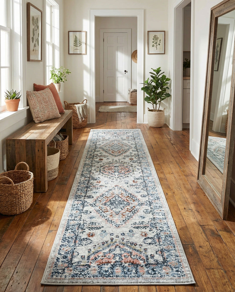 Aegean Elegance Washables Collection Area Rug -  Patmos Runner Ivory  lifestyle 46