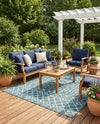 Savannah Pergola Collection Area Rug -  Pergola (Teal) Rectangle Teal  lifestyle 7