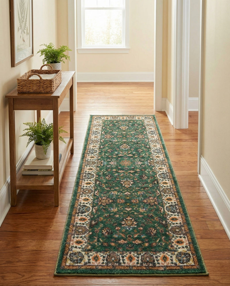 Casablanca Tapestry Collection Area Rug -  Marrakech (Emerald Green) Runner Emerald Green  lifestyle 33