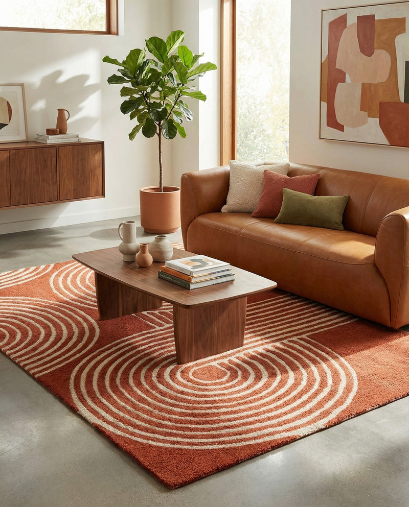Briarwood Looms Collection Area Rug -  Multiton Rectangle Orange  lifestyle 2