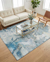 Urban Terrace Collection Area Rug -  Vertex Rectangle Blue and Ivory  lifestyle 14