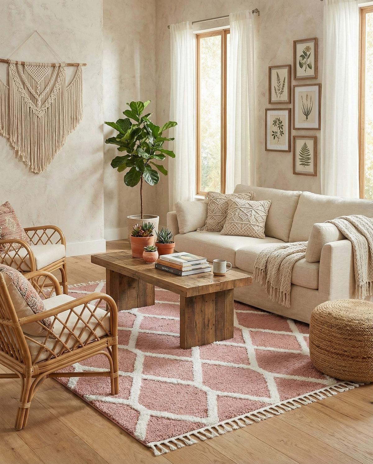 Sahara Chic Collection Area Rug -  Tuareg Rectangle Pink  lifestyle 17