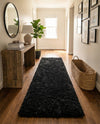 Eternal Plush Oasis Collection Area Rug -  Tranquility (Onyx Black) Runner Onyx Black  lifestyle 23
