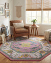 Arcadia Rugs Collection Area Rug - Eden (Pink) Octagon Pink  lifestyle 50