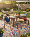 Urban Terrace Collection Area Rug -  Boardwalk Rectangle Multi  lifestyle 15