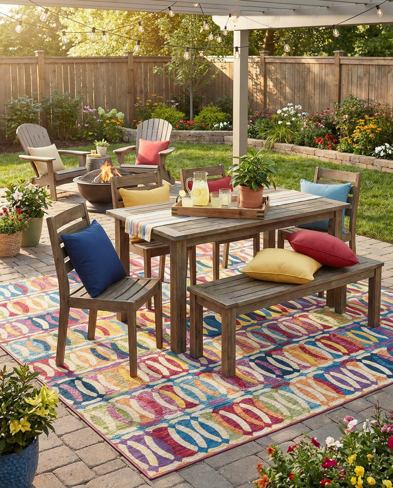 Urban Terrace Collection Area Rug -  Boardwalk Rectangle Multi  lifestyle 15