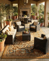 Patio Heritage Collection Area Rug - Veranda Rectangle Black Gold Brown  lifestyle 7