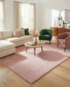 Solid Shag Seaside Collection Area Rug - Azure Cove (Pink) Rectangle Pink  lifestyle 3