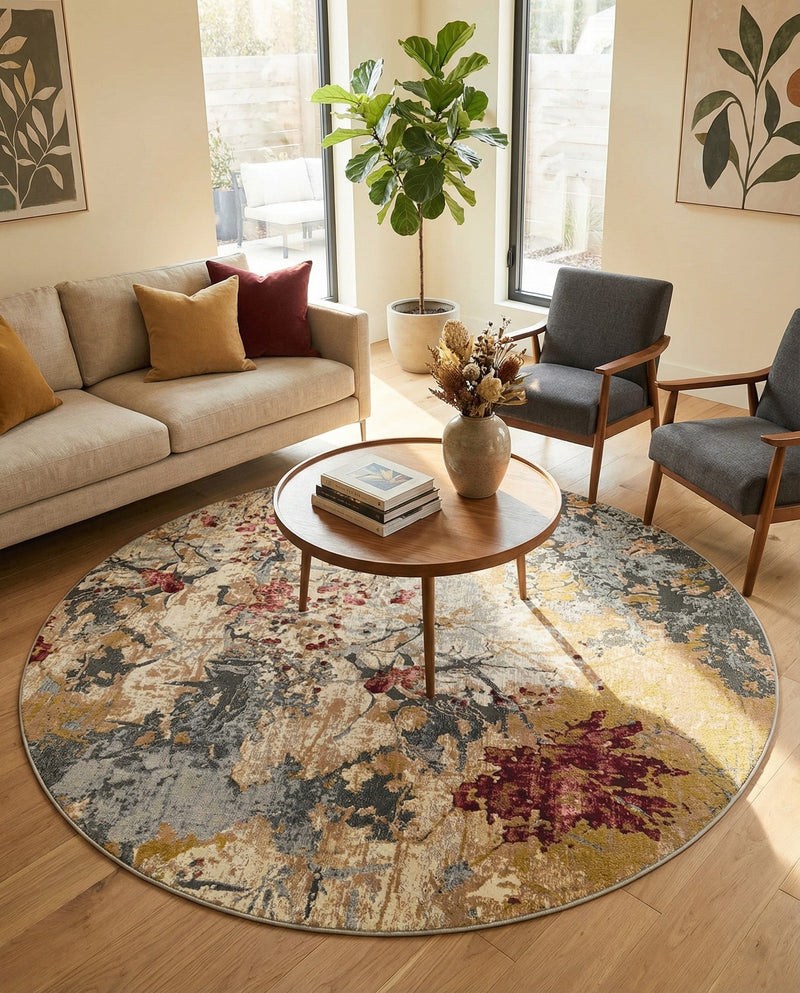 Urban Terrace Collection Area Rug -  Alcove Round Multi  lifestyle 75
