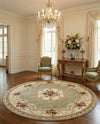Versailles Elegance Collection Area Rug -  Louveciennes (Green) Round Green  lifestyle 80