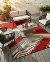 Urban Terrace Collection Area Rug -  Porch Rectangle Red and Black  lifestyle 6