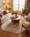 Savannah Elegance Collection Area Rug - Augusta (Rust Red) Octagon Rust Red  lifestyle 40
