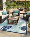Bahama Breeze Outdoor Collection Area Rug -  CatCay Rectangle Gray Blue  lifestyle 20