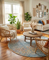 Coastal Haven Collection Area Rug -  Oceania Round Multi  lifestyle 54