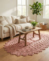 Woven Seaside Jute Collection Area Rug - Coastalhaven (Pink) Oval Pink  lifestyle 6