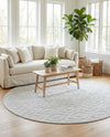 Garden Lattice Charm Collection Area Rug - Arbor (Grey) Round Grey  lifestyle 43