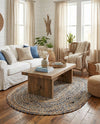 Woven Udaipur Collection Area Rug - Sahara Oval Natural  lifestyle 38