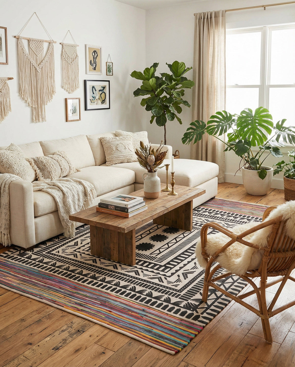 Thar Cotton Collection Area Rug -  Kovalam Rectangle Multi  lifestyle 7
