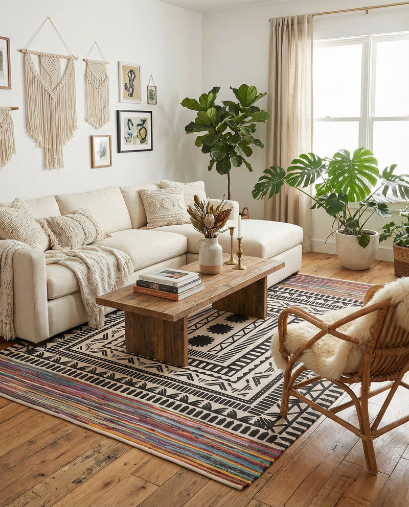 Thar Cotton Collection Area Rug -  Kovalam Rectangle Multi  lifestyle 7