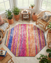 Sahara Essence Collection Area Rug - Oasis (Multi) Octagon Multi  lifestyle 50