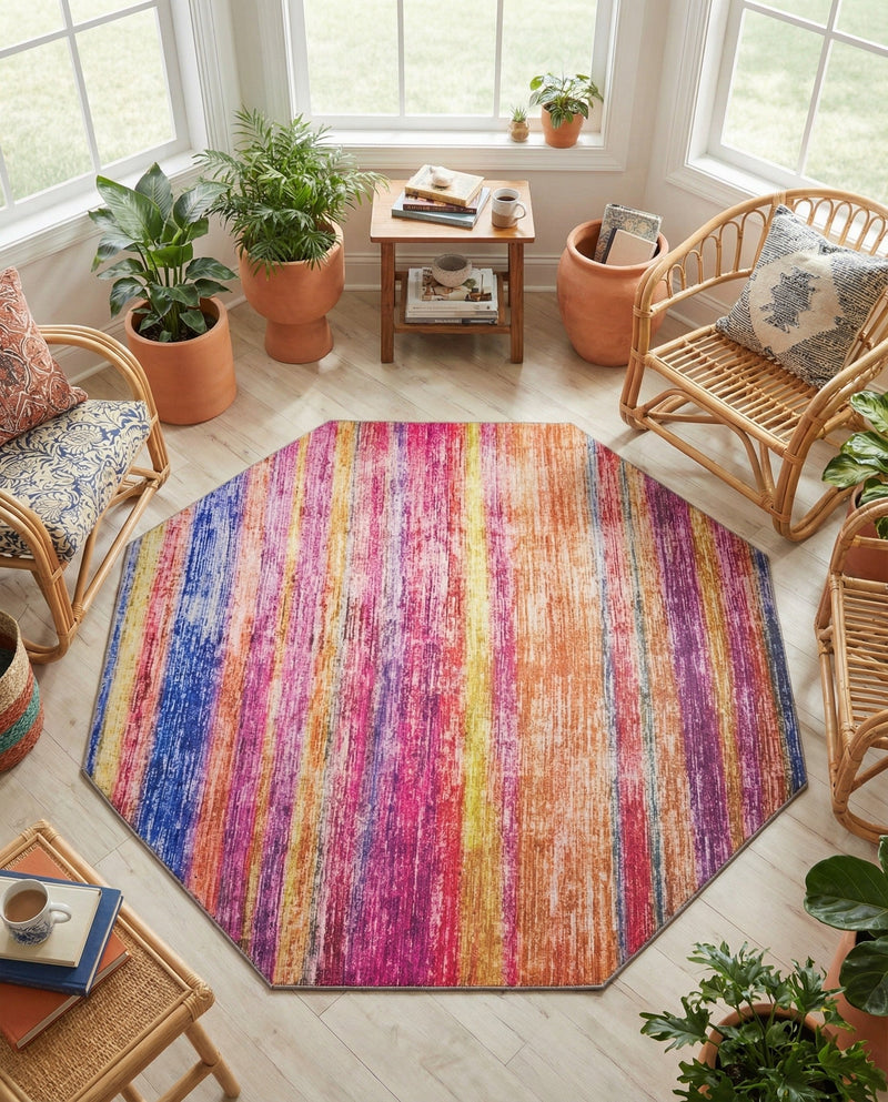 Sahara Essence Collection Area Rug - Oasis (Multi) Octagon Multi  lifestyle 50