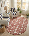 Seaside Haven Rugs Collection Area Rug - Sapphire (Rust Red) Oval Rust Red  lifestyle 56