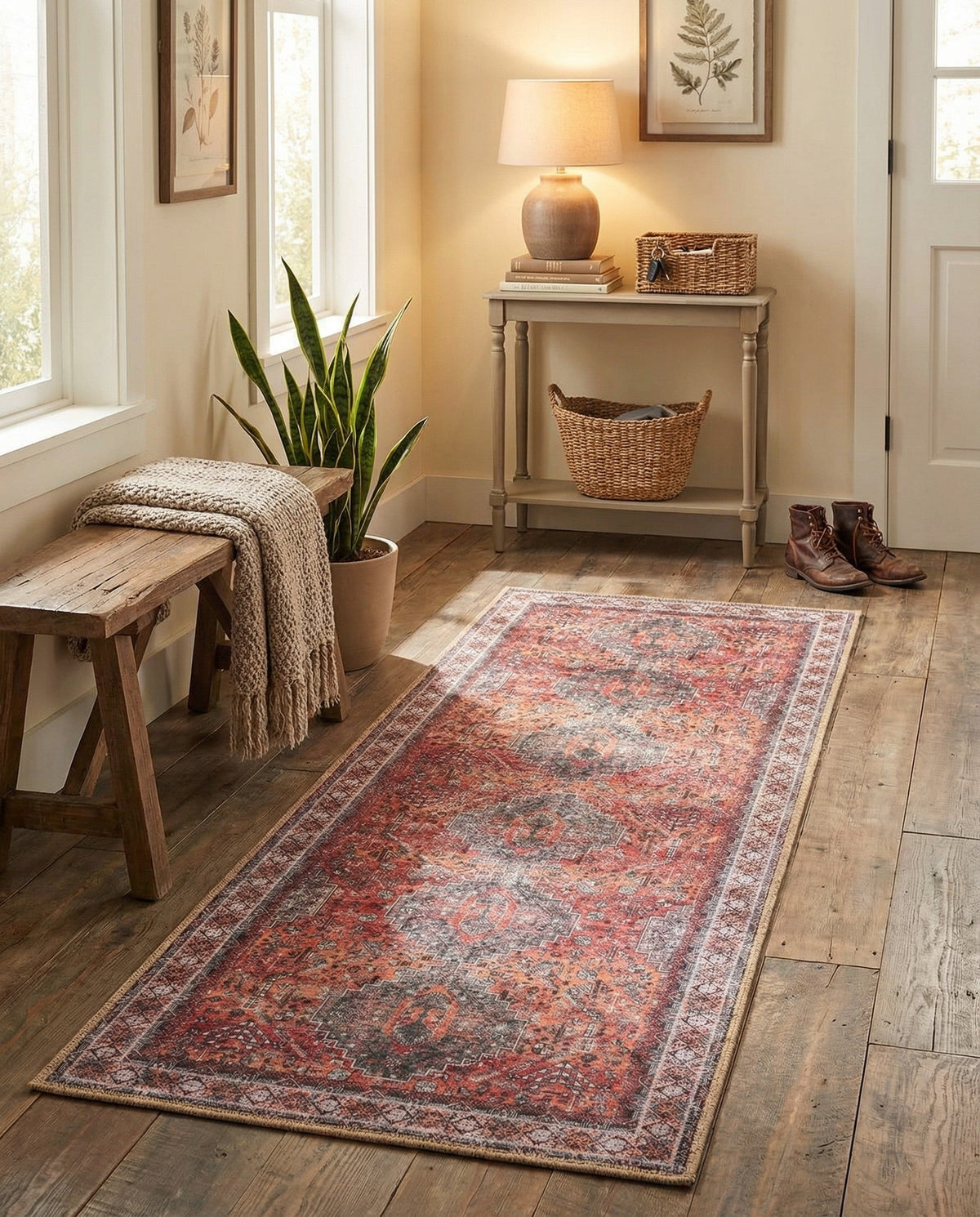 Heritage Elegance Collection Area Rug -  Uffizi Runner Rust Red  lifestyle 112