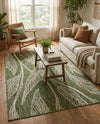 Seaside Blooms Collection Area Rug -  Evergreen (Green) Rectangle Green  lifestyle 10