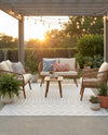 Garden Lattice Charm Collection Area Rug -  Pergola (Ivory) Square Ivory  lifestyle 43