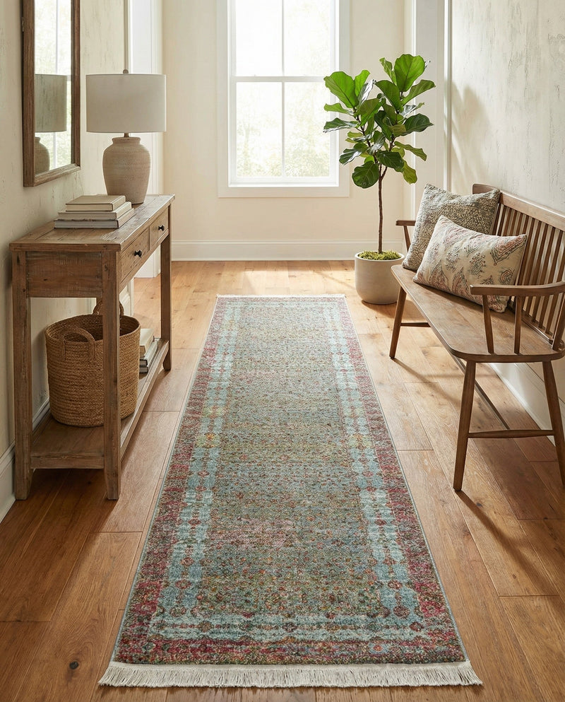 Caribbean Breeze Collection Area Rug -  Juniper Runner Blue  lifestyle 48