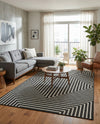 Urban Terrace Collection Area Rug -  Astoria (Black and White) Rectangle Black and White  lifestyle 17