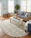 Seaside Haven Rugs Collection Area Rug - Sapphire (Gray) Oval Gray  lifestyle 58