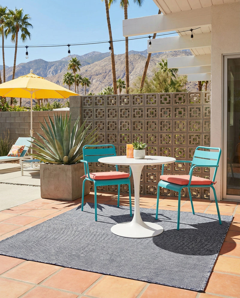 Jill Zarin Sedona Oasis Outdoor Collection Area Rug - Coconino (Navy Sky) Square Navy Sky  lifestyle 40