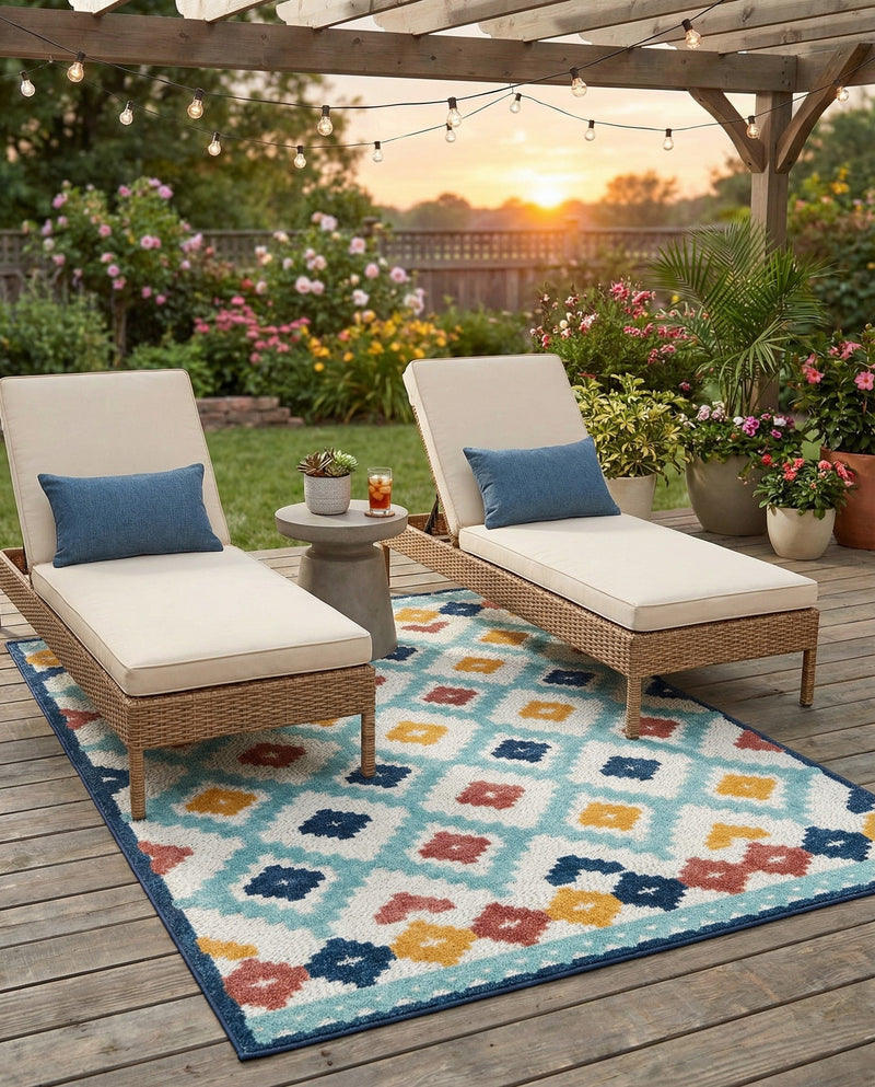 Caribbean Terrace Collection Area Rug -  Tobago Rectangle Ivory  lifestyle 18