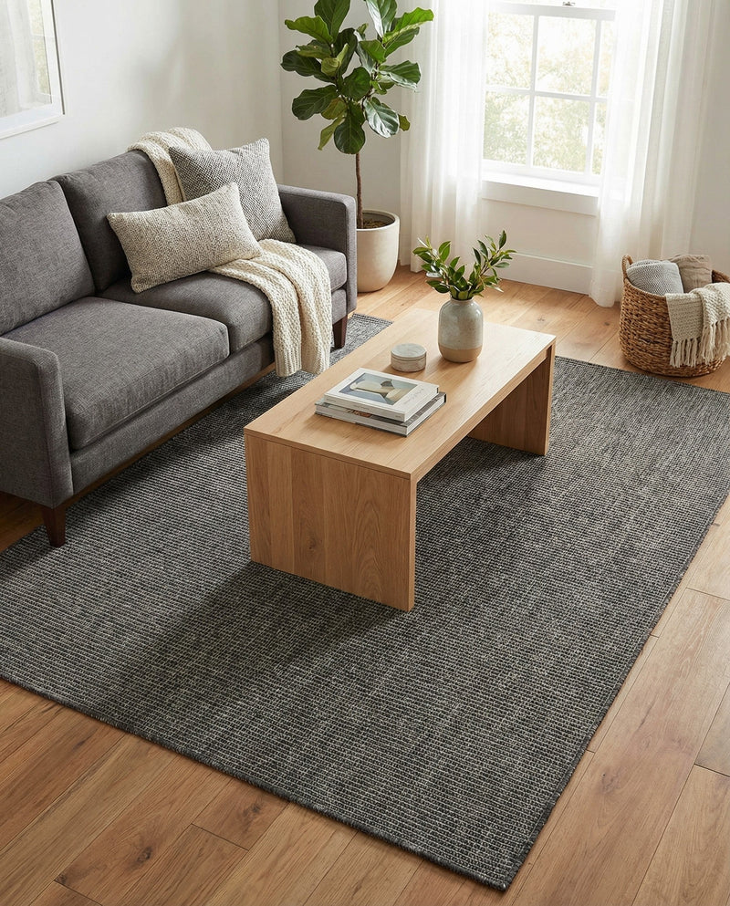Seaside Serenity Collection Area Rug - Veranda (Black) Rectangle Black  lifestyle 24