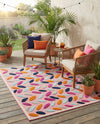 Bahama Breeze Outdoor Collection Area Rug - Nassau Rectangle Pink  lifestyle 16