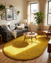 Plush Oasis Collection Area Rug - Serenity (Tuscan Sun Yellow) Oval Tuscan Sun Yellow  lifestyle 25