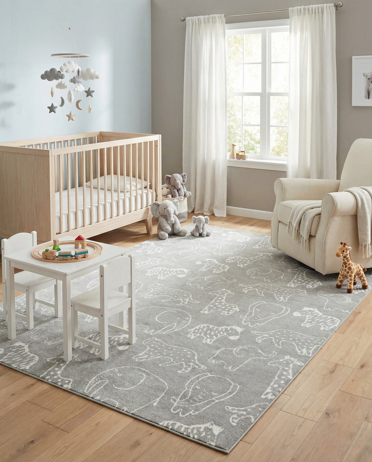 Wonder Tykes Collection Area Rug -  Spectrum Rectangle Gray  lifestyle 25