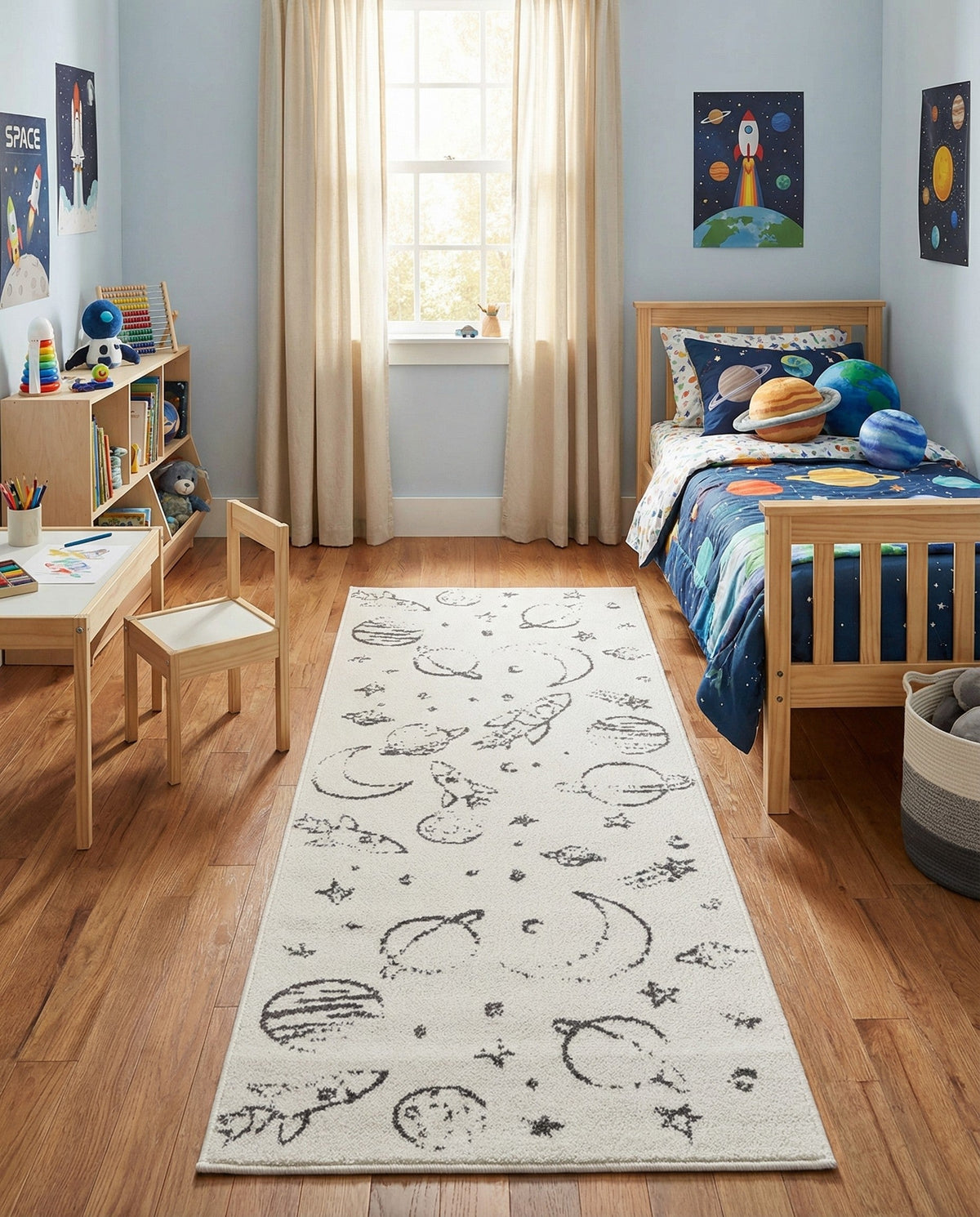 Wonder Tykes Collection Area Rug -  Jigsaw Runner Ivory  lifestyle 87
